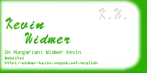 kevin widmer business card